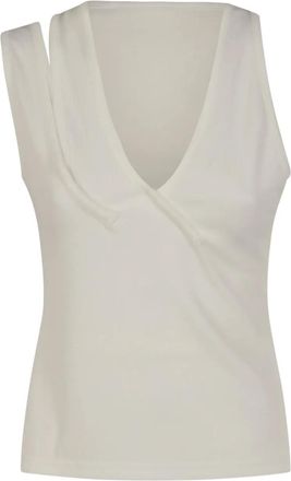 CHRISTOPHER ESBER cut-out ribbed top - women - Elastane/Polyester - 10 - White