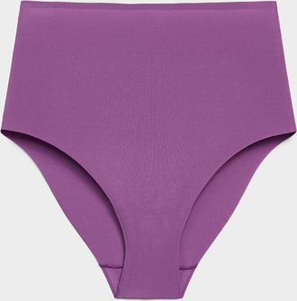 Miiyu Womens Mini-rib laser-cut high-waist classic brief Recycled nylon