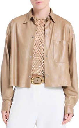 TWP Little Big Joe Leather Jacket in Olive Grey at Nordstrom, Size Xx-Small