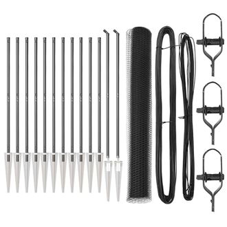 Berkfield Home Fencing Set Set of 2 Grey Metal, Plastic 25 x 1.2 m Durable