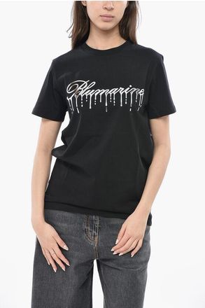 Blumarine Cotton Crewneck T-Shirt with Embossed Logo size Xs