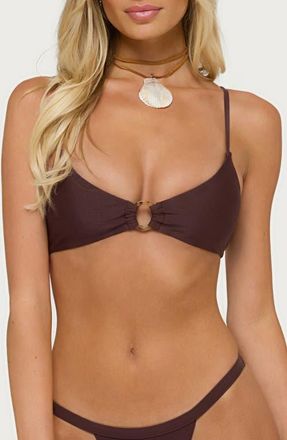 Edikted Zarai O-Ring Bikini Top in Brown at Nordstrom, Size X-Small