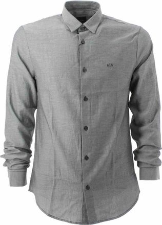 A|X Armani Exchange Long Sleeve Shirt - Heren - Casual Overhemden - Blauw - XS - Katoen - Overhemden
