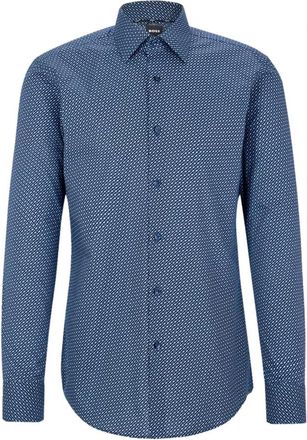 HUGO BOSS H-Hank Kent Overhemd - Heren - Casual Overhemden - Blauw - 2XL - Overhemden