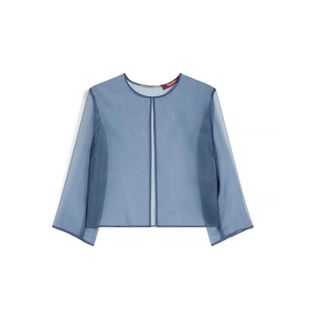 Max Mara Dames, Jassen, Blauw, Maat: 2XS Zijde