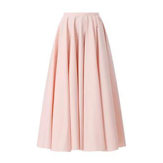 Givenchy Pleated Poplin Midi Skirt - female - Givenchy - Midi Skirts - Pink - XL - Skirts
