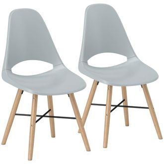 HOMCOM Sillas de comedor 47x49x84 cm gris