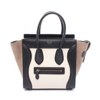 Celine Black Gray White Leather Tote Bag (Pre-Owned)