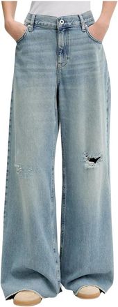 Karl Lagerfeld Wide Leg Jeans - Dames - Loose Fit Jeans - Blauw - W28 - Katoen - Jeans