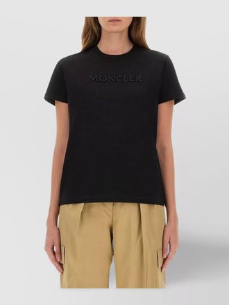 Moncler logo embroidered cotton short sleeve t-shirt