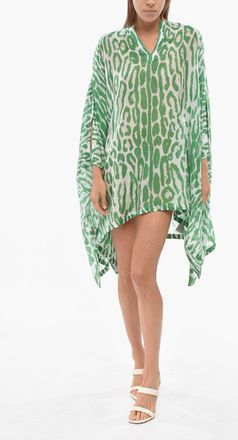 Tom Ford Cotton and Silk Mini Kaftan with Animalier Print Tom Ford