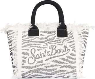 MC2 Saint Barth Zebra Print Vanity Shoulder Bag with Fringed Edges