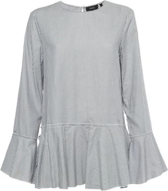 Theory Top a righe - Bianco