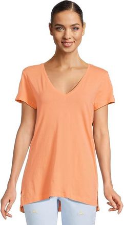Lilly Pulitzer Meredith T-Shirts Womens Clothing Papaya : XXS, Cotton