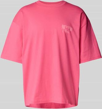 Review Oversized T-Shirt mit Label-Print in Pink, Gr&ouml;&szlig;e XS