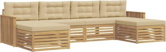 vidaXL Conjunto De Sof&aacute;s De Exterior 6 Uds. Y Beige Vidaxl