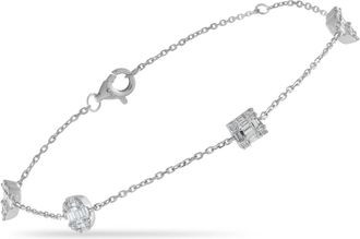 Luxury Bazaar 14K White Gold 0.40ct Diamond Bracelet BR10377-W