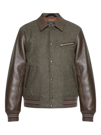 Rag & Bone checked jacket - men - Wool/Calf Leather/Viscose/Polyester - M - Brown