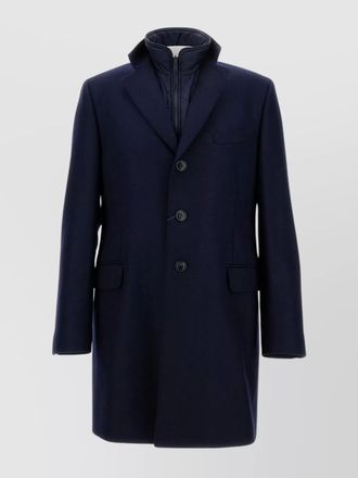 Fay double breasted long coat with flap pockets