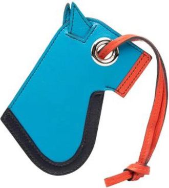 Herm&egrave;s Pre-owned Accessories, female, Blue, Size: ONE SIZE Pre-owned Leather Key-holder