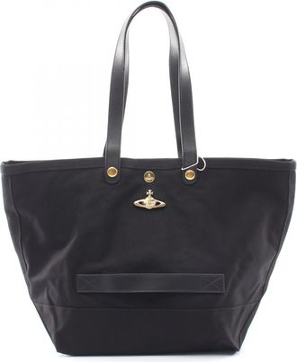Vivienne Westwood UTILITY SMALL SHOPPER Canvas Leather Tote Bag