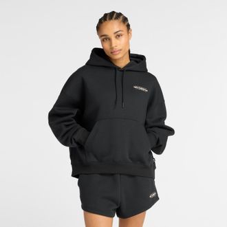 New Balance Kapuzensweatshirt NEW BALANCE Reimagined Fleece Oversized Hoodie, Damen, Gr. XXL, schwarz, Obermaterial: 60% Baumwolle, 40% Polyester, normal, Rundhal