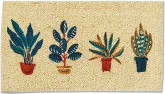 Tag Natural Coir Door Mat Potted Plants Everyday Green Multi at Nordstrom, Size Medium