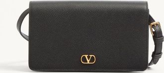 Valentino Garavani Mini Borsa A Spalla VLogo Signature In Vitello Granato Donna NERO UNI