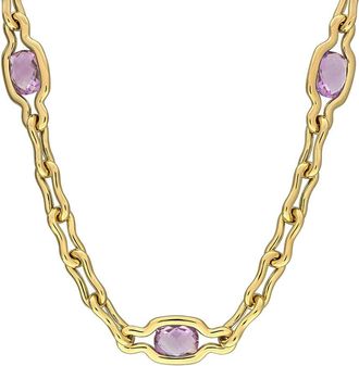 Rina Limor Gold Over Silver 7.50 Ct. Tw. Amethyst Ling Necklace