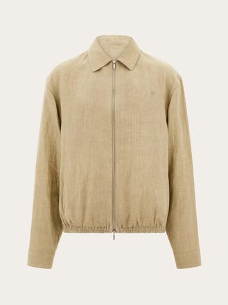 Ferragamo Uomo Blouson in puro lino Beige