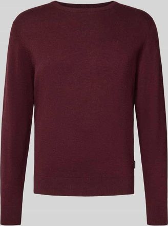 Bugatti Strickpullover mit gerippten Abschlüssen in Bordeaux, Größe XXXXL