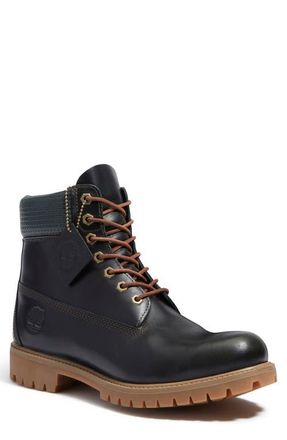 Timberland Premium 6-Inch Waterproof Boot in Dark Green Full Grain at Nordstrom, Size 7.5