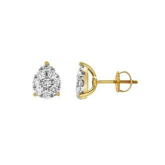 LuvMyJewelry Nova 14K Yellow Gold Cluster Lab Grown Diamond Unisex Earrings - 0.99 Cts at Nordstrom