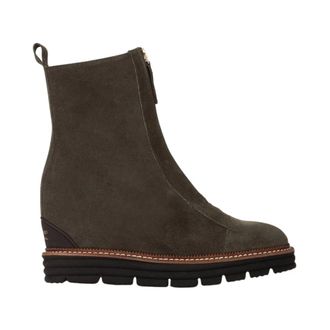 Pedro Miralles Schoenen, Dames, Groen, 41 EU, Suède, Groene Weekend Dames Sleehak Enkellaars