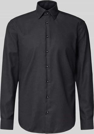 Christian Berg Regular Fit Business-Hemd aus reiner Baumwolle mit Kentkragen in Anthrazit, Größe 39/40