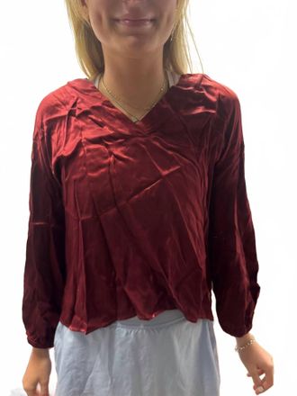 Starkx Solana Long Sleeve Top In Burgundy