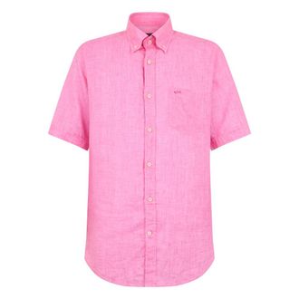 Paul & Shark Short-sleeved shirt with pocket - male - Paul & Shark - Short Sleeve Shirts - Pink - XL - Shirts