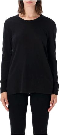 James Perse Tops, Dames, Zwart, XS, Katoen, Clear Jersey Long Sleeve Tee