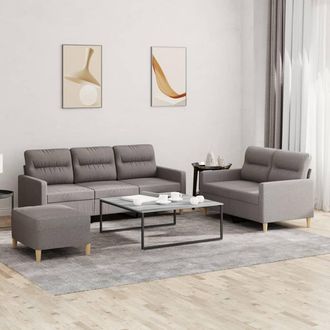 vidaXL Vidaxl - Juego De Sof&aacute;s Con Cojines 3 Piezas Tela Gris Taupe