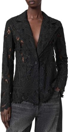 AllSaints Charli Lace Blazer in Black at Nordstrom, Size 10 Us