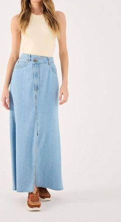 Dress To Jean Skirt With Slit In Light Denim