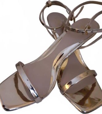 Vince Camuto Womens Metallic Strappy Heels In Gold