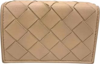 Bottega Veneta Pre-owned Wallets, female, Beige, Size: ONE SIZE Pre-owned Leather wallets