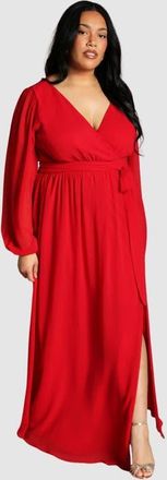 Coast Plus V-Neck Wrap Maxi Dress in Red at Nordstrom, Size 14