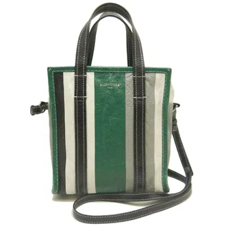 Balenciaga Black Green Leather Tote Bag (Pre-Owned)