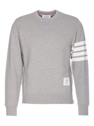 Thom Browne Sweater met logo-patch en ronde hals - Grijs