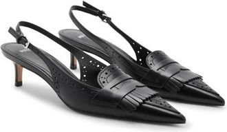 Mango Fringe Slingback Pump in Black at Nordstrom, Size 6.5Us