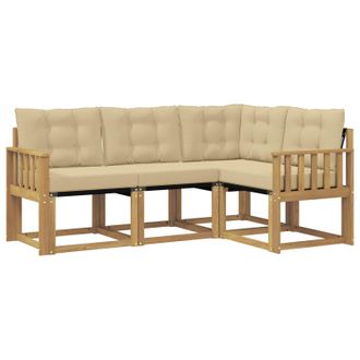 vidaXL Conjunto De Sof&aacute;s De Exterior Con Coj&iacute;n 4 Pcs Y Beige Vidaxl