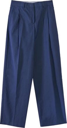 Paul Smith Pantaloni Larghi - Dames - Wijde Broeken - Blauw - M - Katoen - Broeken