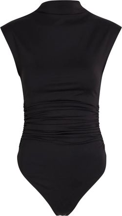 Good American Gesmockte body met col - Zwart